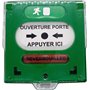 Déclencheur manuel vert 2 contacts avec capot pour déverrouillage d'issue de secours
