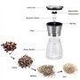 Ensemble de Moulins à Sel et Poivre en Acier Inoxydable Réglable Moulin a Sel Poivrier Manuel Moulin à Sel Verre et Inox pour Cu