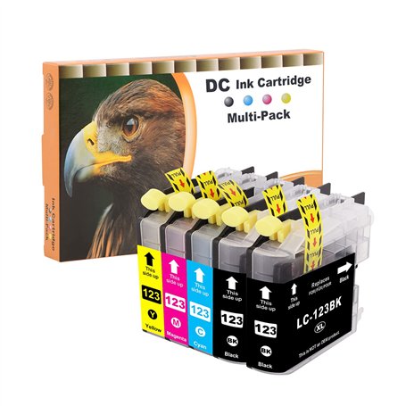 D&C Cartouche d'encre Compatible pour Brother LC-123 LC123 XL pour Brother DCP-J132W DCP-J150 Series DCP-J152W DCP-J152WR DCP-J1