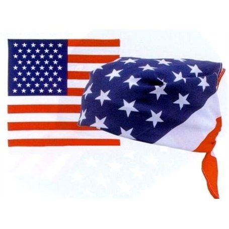 Foulard bandana USA drapeau américain - 55 cm x 55 cm - Moto biker country vintage tendance