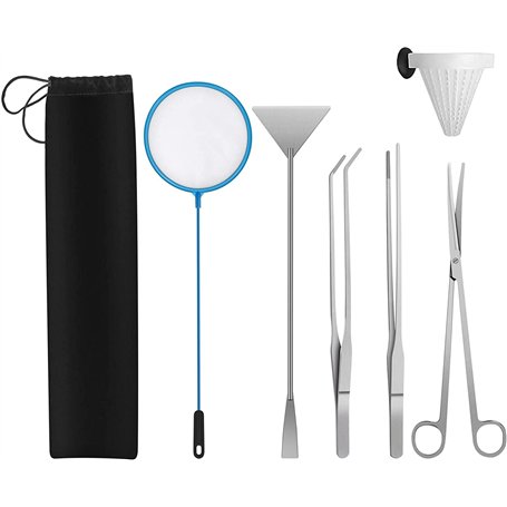 6 Pièces Outil Aquarium en Acier Inoxydable