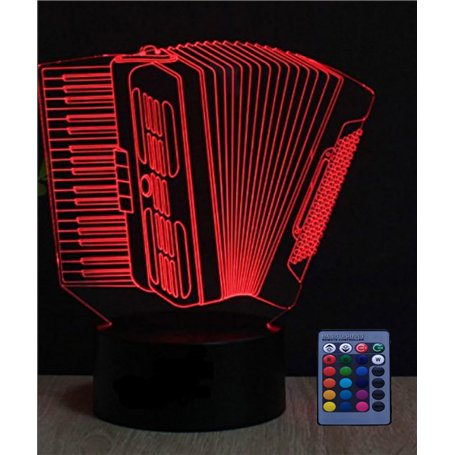 HPBN8 Ltd Illusion 3D Accordéon LED Lampes Art Déco Lampe lumières LED Décoration Lumière Contrôle à distance 7/16 couleurs Chan