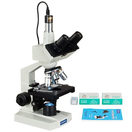 Omax 40–2500 x LED Digital Microscope trinoculaire Compound microscope appareil photo 1