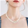 Ensemble de bijoux en perles artificielles, collier, bracelet et boucles d'oreilles, pour femme, conviennent au mariage, à la fê