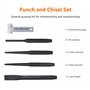 Amazon Basics Lot de 16 poinçons et ciseaux en acier au chrome-vanadium avec étui de rangement