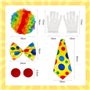 LOHAME 7pcs Accessoires de Costume de Clown Perruque de Clown Nez de Clown Gants rouges Cravate Papillon blanchepour Carnaval Ci