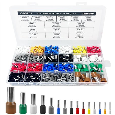 1200 Embouts de Câble Isolés