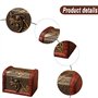 MEGYAD Lot de 4 mini coffres au trésor en bois avec couvercle et bouton en métal - Avec gravure - 8 x 6 x 6 cm - Pour accessoire