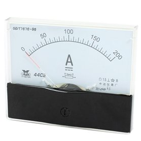 sourcing map Analogique Courant Panneau Mètre DC 0-200A 44C2/200A Ampèremètre pour Automobile Circuit Test Charge Batterie Ampèr