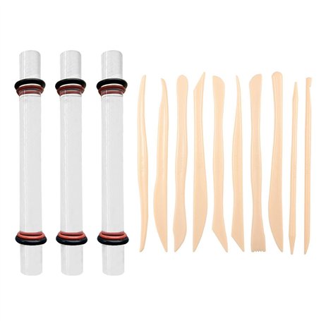 HDGSAFD 3 Bâtons d'argile Acrylique Et 10 Outils De Poterie en Plastique