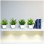 MEMOFYND Lot de 4 plantes artificielles en plastique - Petites plantes vertes en pot pour la maison, la chambre, la cuisine, le 