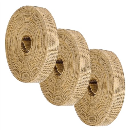 Lot de 3 rouleaux de ruban de jute vintage de 10 m de long - Ruban cadeau en toile de jute naturelle - Ruban cadeau de mariage -