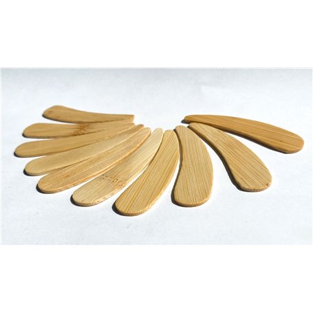 Lot de 10 spatules à crème en bambou - Spatules pour crème