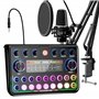 SINWE Kit d'équipement de podcast avec interface audio et microphone à condensateur de studio pour smartphones et PC