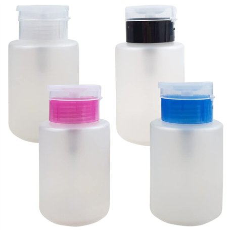 Distributeurs de Pompe de Dissolvant de Vernis à Ongles，4 Pièces 150ml Transparent Flacon Pompe Vide Bouteille en Plastique Vide