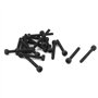 sourcing map 20pcs M2 x 16mm Vis à tête cylindrique à six pans creux hexagonale Boulon en acier allié 12.9 Noir