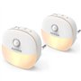 AUVON Veilleuses LED avec Capteur de Mouvement et Capteur Crépusculaire [Lot de 2]