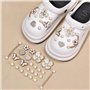 Pins pour Crocs, 24 Pièces Pins Crocs Charms Amovible PVC Shoe Charms DIY Crocs Accessoires Bijoux de Chaussures Set Perle Fleur
