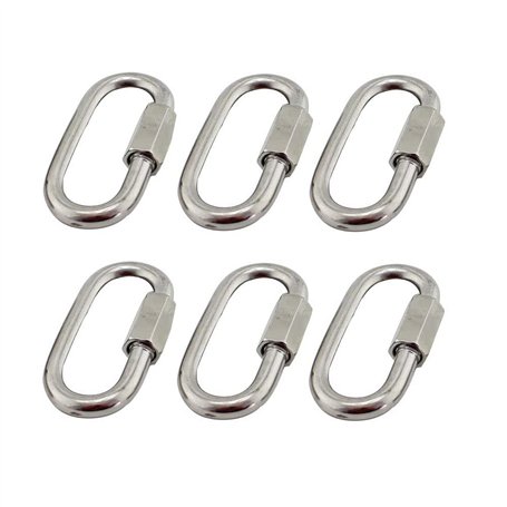 BuxiuGK Lot de 6 M5/0.2" Maillon Rapide en Acier Inoxydable 304
