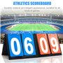 WSAMJIN Tableau de Bord Sportif, 2 Pièces Tableau de Scores Score Flip Tableau de Bord Portatif Sports Tableau Scoreboard à 4 Ch
