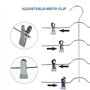 Cintres Pantalons - 3 Pièces Cintre Gain De Place - Cintre Pince - Ceintre Pantalon Metal avec Antidérapante Clips - pour Pantal