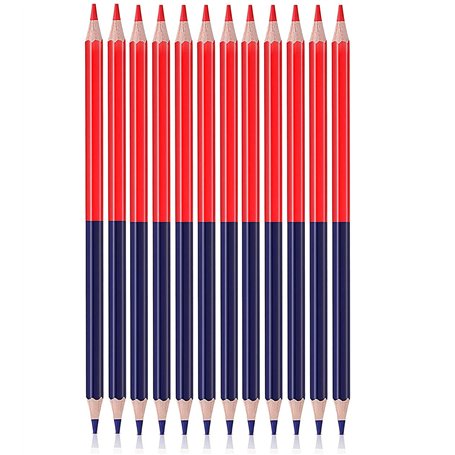 Ncheli 12 pcs Crayon Rouge et Bleu
