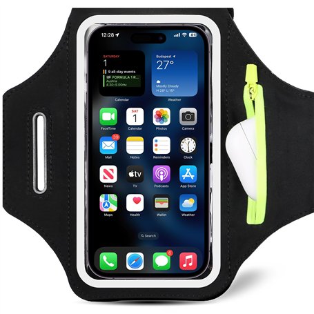 Brassard de Sport avec Poche Zippée- Smartphone Brassard de Course Compatible avec Téléphone jusqu'à 6