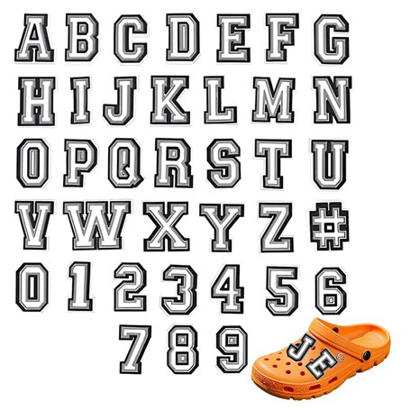 Lot de 37 broches en forme de lettres l'alphabet pour pins crocs charms chaussures