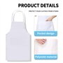 IUHRIE Tablier blanc, tablier de cuisine, tablier de cuisine blanc pour homme, tablier de cuisine pour femme, tablier de cuisine