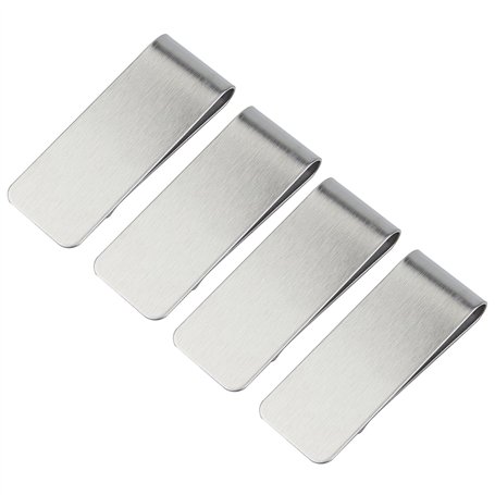 Lot de 4 pinces à billets en acier inoxydable pour homme Argenté