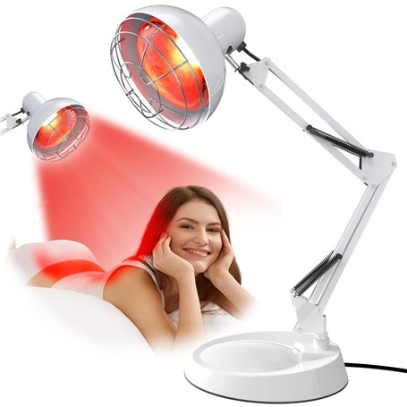 Zrwuldu Lampe Infrarouge Chauffante 100W Lumière Rouge Lampe à Chaleur par la Lumière Infrarouge Avec Minuterie et 10 Niveaux de