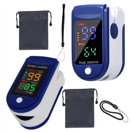 Lot de 2 Oxymètres de Pouls Professionnels – Saturation Oxygène SpO2 & Fréquence Cardiaque – Écran LED HD – Pour Sport