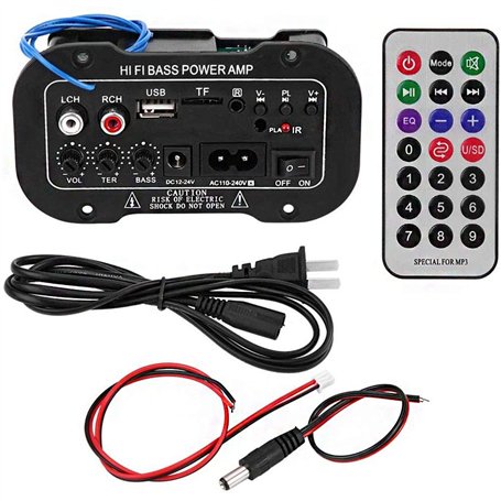 ANCLLO Noir Bluetooth amplificateur HiFi 5 Pouces Auto Voiture numérique amplificateur Bluetooth HiFi Basse Haute Puissance stér