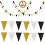 Dadabig 4Pcs 12M Drapeau Triangle de Papier Paillettes Double-Face