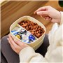 letuxaamz Boite Compartiment Alimentaire,Snack Box avec Couvercle, Plateau de Sservice Divisé Couvercle,Assiette à Collation 4 C