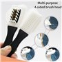 kurkip 4 PCS brosses daim & nubuck Kit de nettoyage pour chaussures 4 faces avec poils en laiton avec gomme et chiffon de nettoy