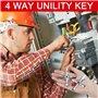 2 Pièces 4 Voies Clé Universelle, Clé Utilitaire Multifonction, Clef Triangle, Clés Carrées, Clé en Croix Universelle pour Armoi