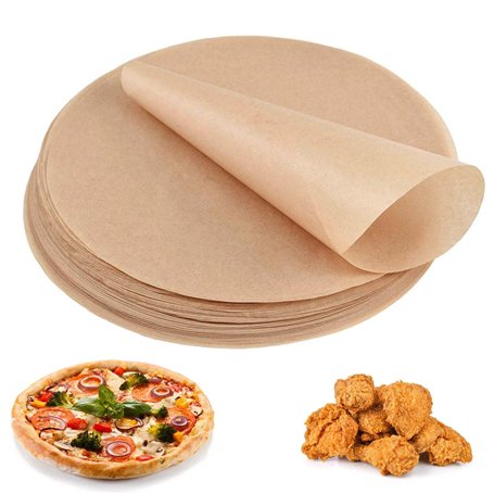 Lot de 200 feuilles de cuisson rondes anti-adhésives - Diamètre : 30 cm - Papier sulfurisé Airfryer - Pour barbecue