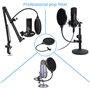 Namvo Filtre anti-pop pivotant avec masque double couche pour microphone Blue Yeti Blue Snowball et autres micros de studio d'en