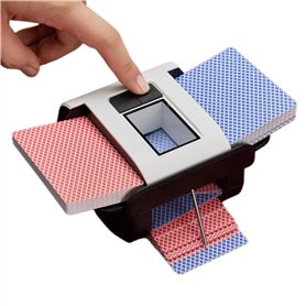 CUIYKAI Mélangeur de Cartes Automatique Rechargeable 2000mAh, 1-2 Ponts, pour Jeux de Cartes UNO, Poker, Belote, Pinochle, Cassi CUIYKAI Mélangeur de Cartes Automatique Rechargeable 2000mAh