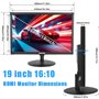 Suprlipy 19 Pouces FHD Petit Moniteur IPS écran d'affichage LCD 1440x900 60Hz 16:10 avec entrée HDMI BNC VGA AV USB Haut-parleur