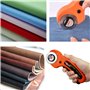 Couteau de couture rotatif 45 mm - Kit de cutter rotatif professionnel avec 5 lames de rechange - Cutter à lames rondes pour mat