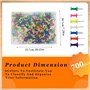 Lot de 700 punaises multicolores créatives et décoratives - Grandes punaises multicolores - Pour photos, suspensions, étiquettes
