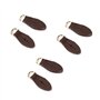 6 pièces Tirette de fermeture éclair en cuir en forme de feuille avec anneau doré pour réparer les têtes de fermeture éclair de