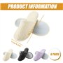 PRITOK Lot de 6 paires de pantoufles d'hôtel en tissu éponge avec fermeture - Lavables - Antidérapantes - En polaire corail - Ta