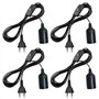 Lot de 4 douilles de lampe E27 : douille de lampe E27 avec câble de 3 m