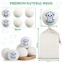 ZPQAODI Lot de 6 boules de séchage en laine de mouton - Boules de séchage pour sèche-linge - Réutilisables Gain de temps de séch