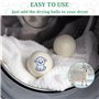 ZPQAODI Lot de 6 boules de séchage en laine de mouton - Boules de séchage pour sèche-linge - Réutilisables Gain de temps de séch
