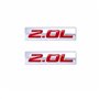 Lot de 2 autocollants avec logo de 2 l pour portière de voiture (rouge argenté)