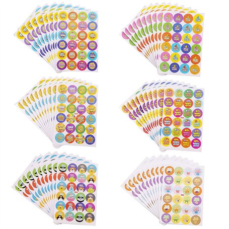 Lot de 6 autocollants d'encouragement pour les étudiants en école primaire